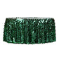 Leaf Payette Sequin Round 120" Tablecloth - Emerald Green - CV Linens