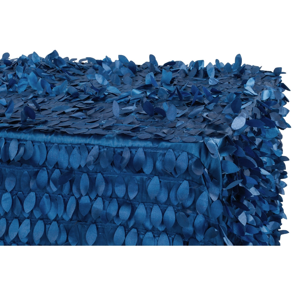 Leaf Petal Taffeta Tablecloth 90"x132" Rectangular - Navy Blue - CV Linens
