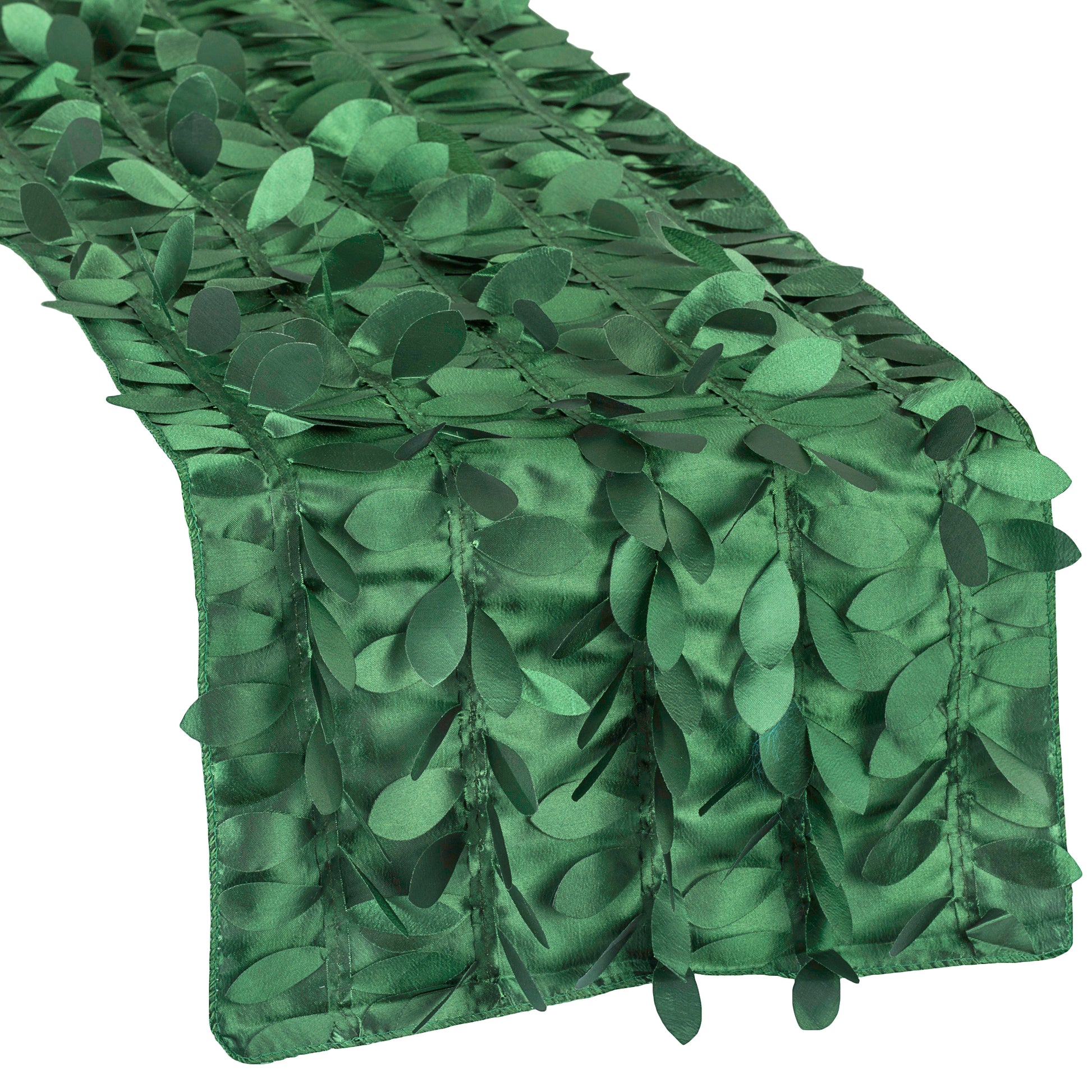 Leaf Petal Taffeta Table Runner - Emerald Green - CV Linens