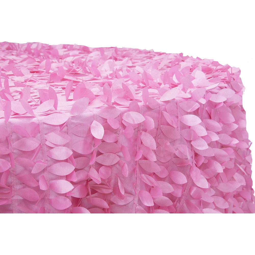 Leaf Petal Taffeta Round 120" Tablecloth - Pink - CV Linens