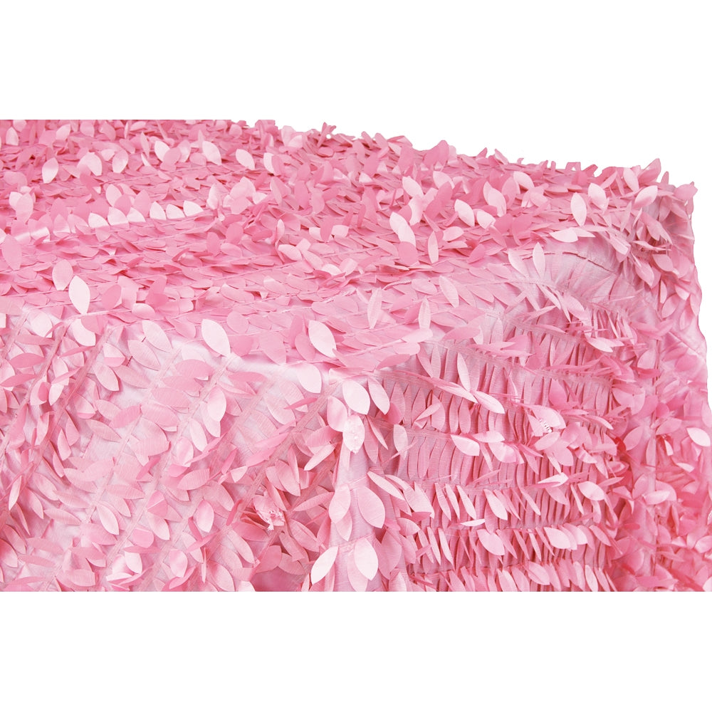 Leaf Petal Taffeta Tablecloth 90"x132" Rectangular - Pink - CV Linens