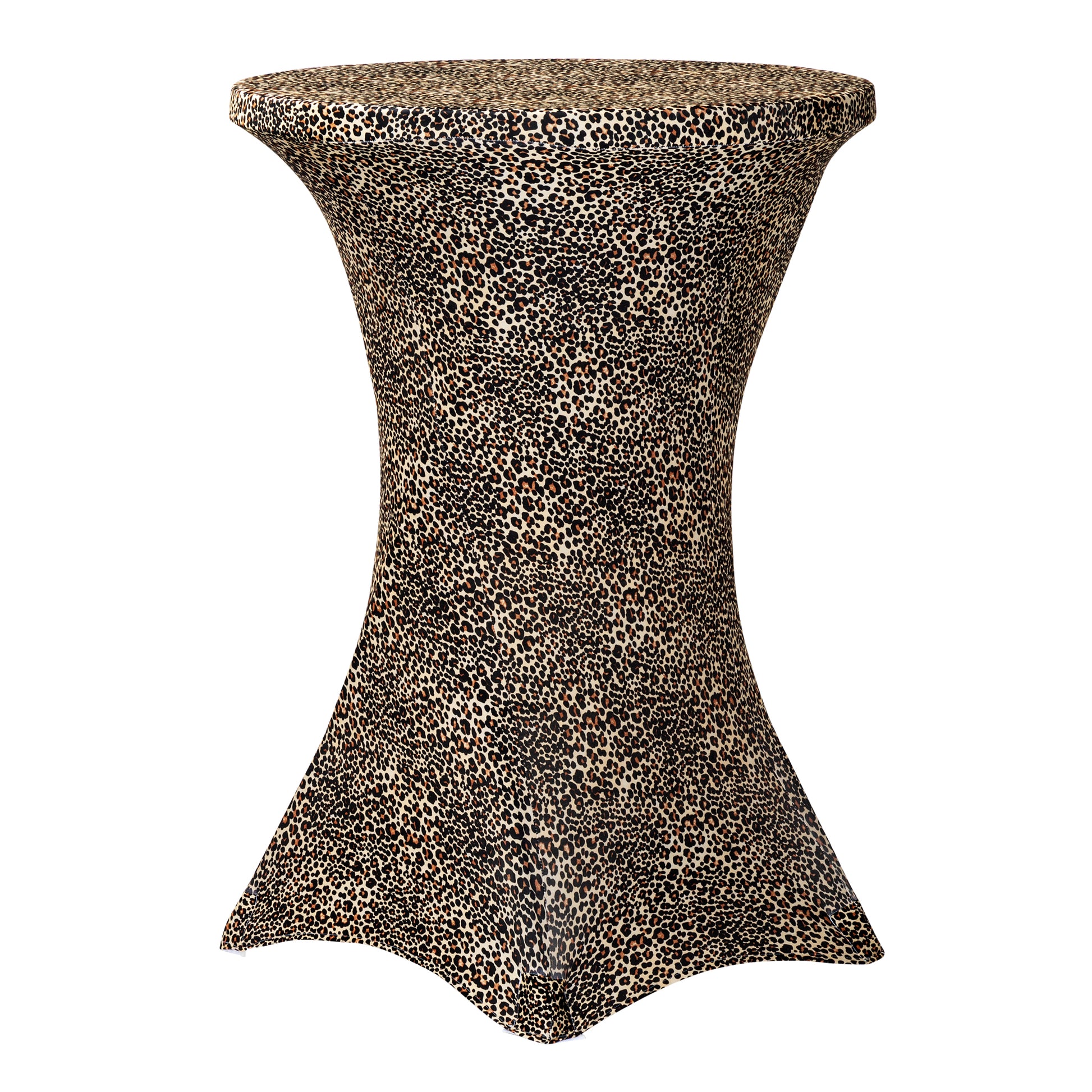 Leopard Spandex Cocktail Table Cover 30" Round - CV Linens