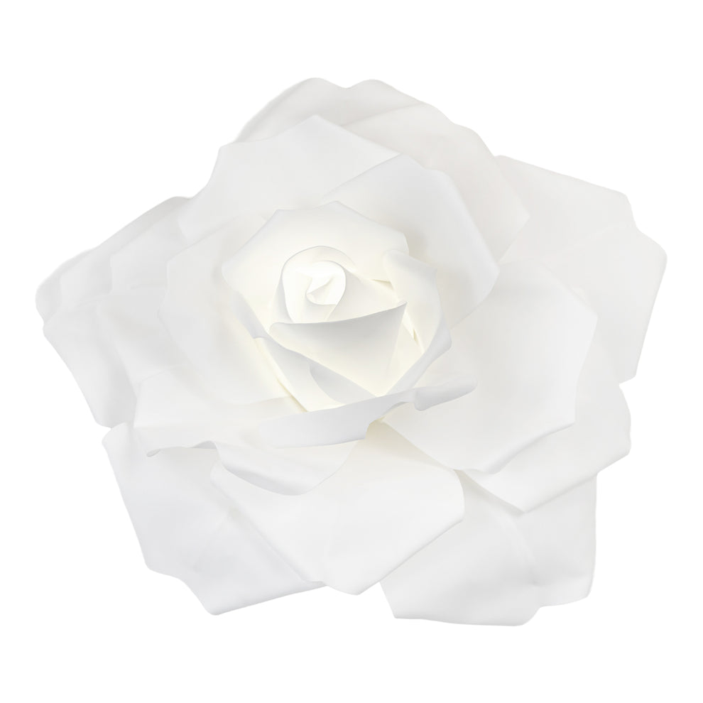 Decorative Linen Roses LED Lighted Large Foam Rose Wall Decor 50 cm - White - CV Linens™