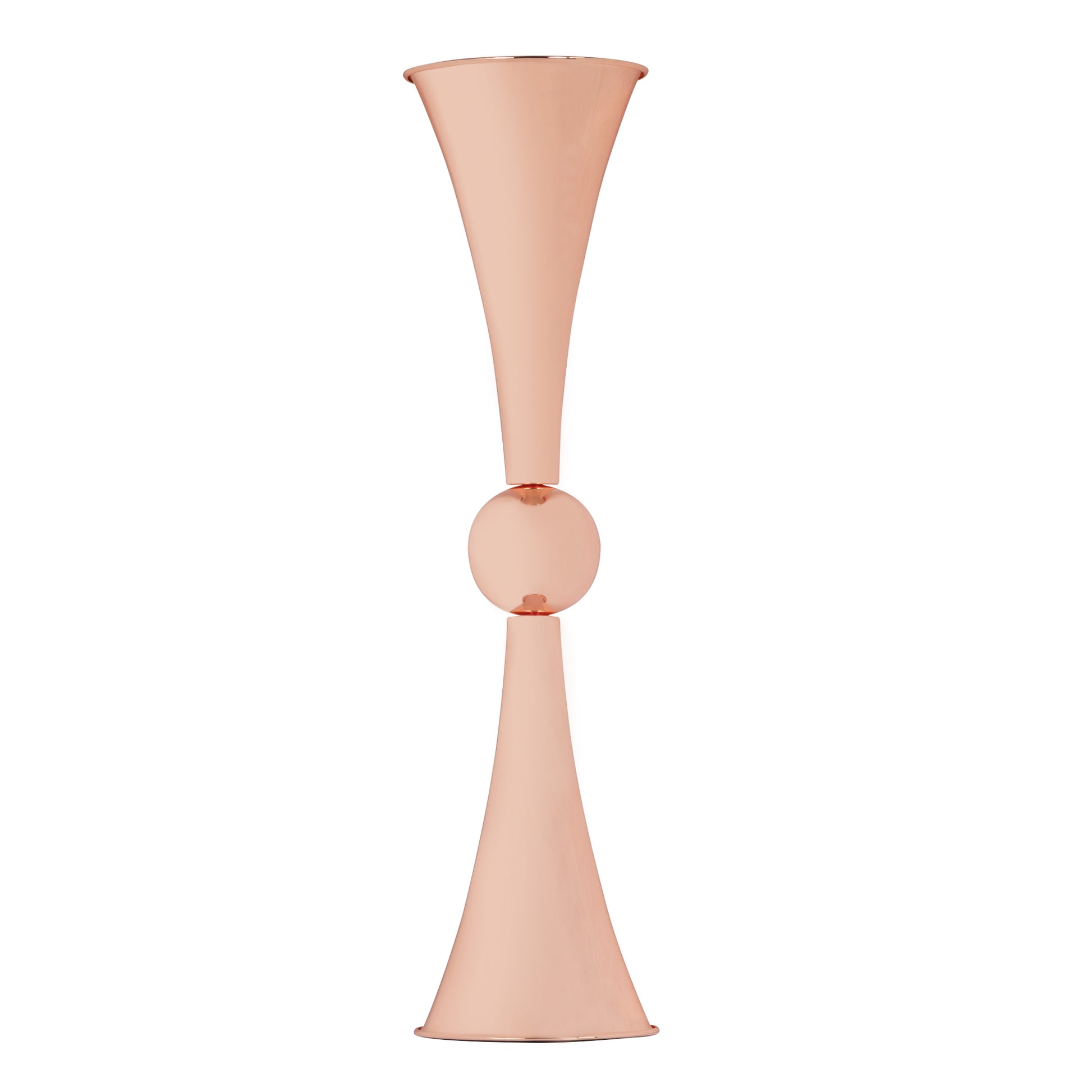 Metallic Reversible Floral Trumpet Vase - Rose Gold