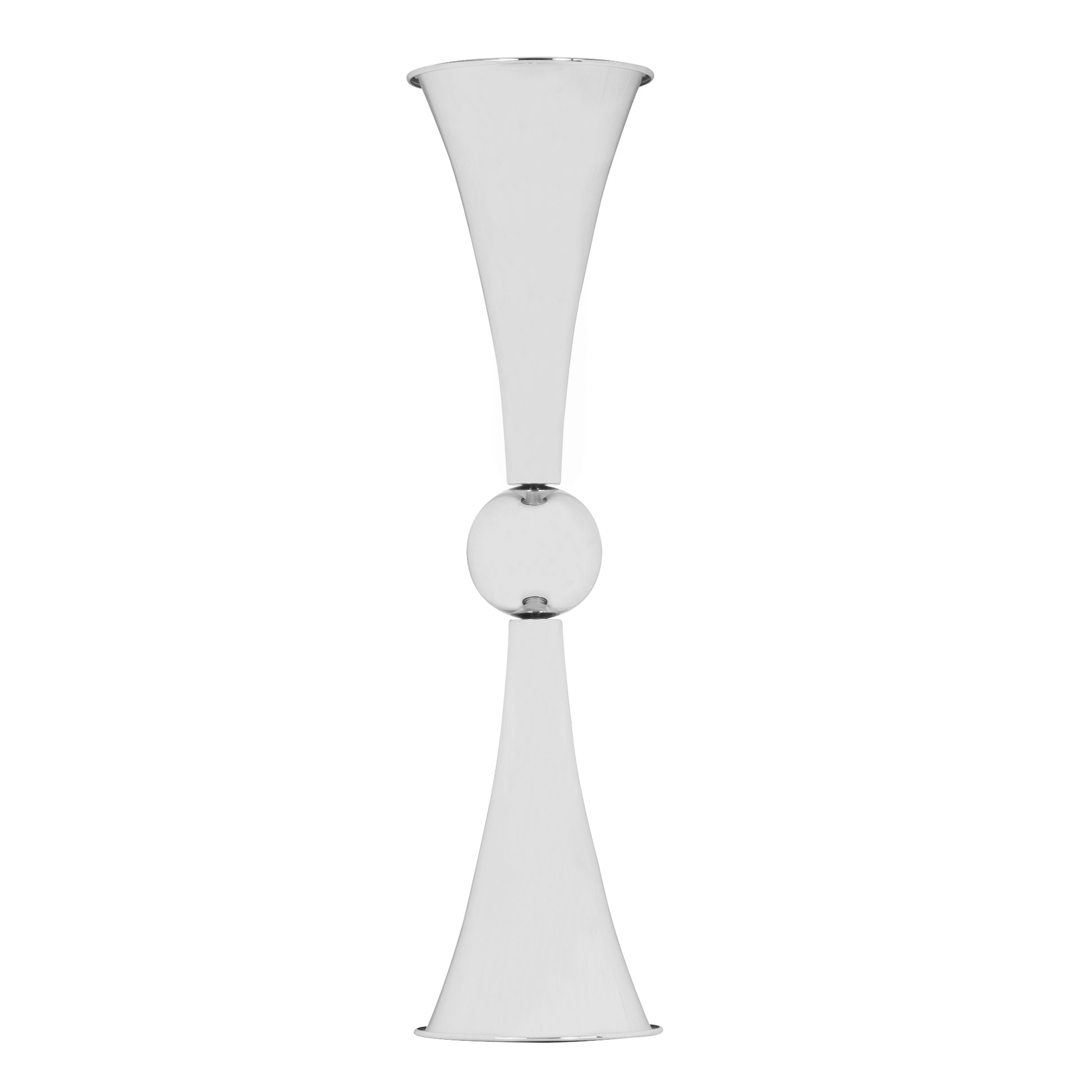 Metallic Reversible Riser Flower Centerpiece Vase 28" Tall - Silver - CV Linens