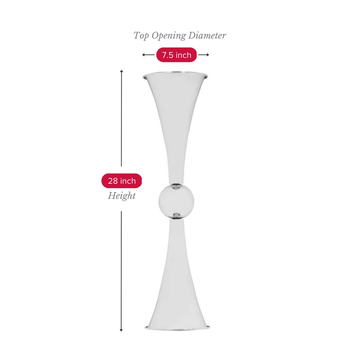 Metallic Reversible Riser Flower Centerpiece Vase 28