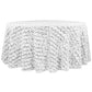 Mini Rosette on Mesh 120" Round Tablecloth - White - CV Linens