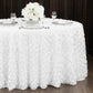 Mini Rosette on Mesh 120" Round Tablecloth - White - CV Linens