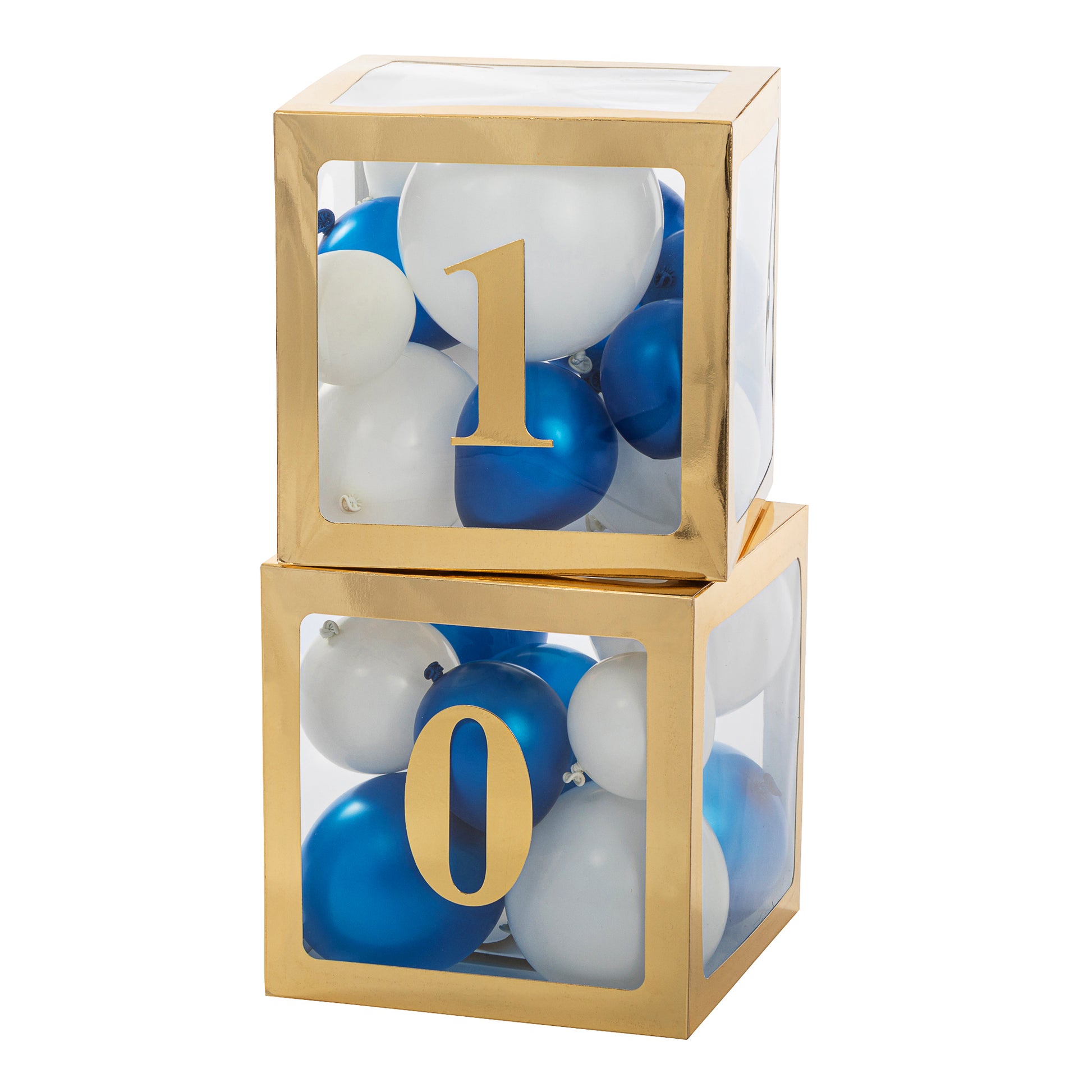 Number 0 Transparent Balloon Box (1 pc ) - Gold - CV Linens