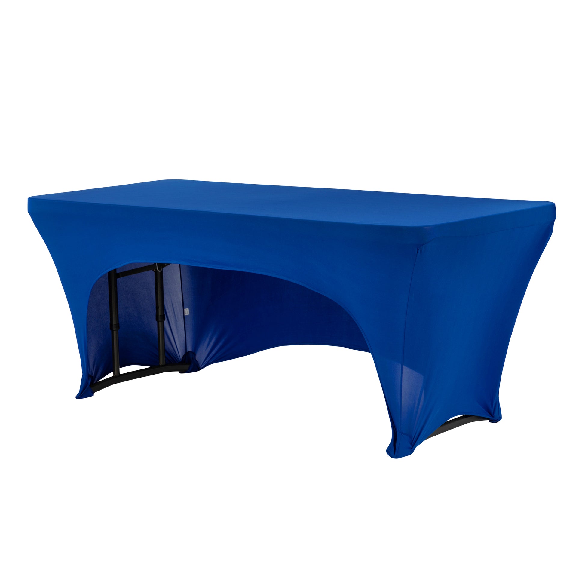 Open Back Stretch Spandex Table Cover 6 FT Rectangular - Royal Blue - CV Linens
