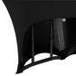 Open Back Stretch Spandex Table Cover 8 FT Rectangular - Black - CV Linens