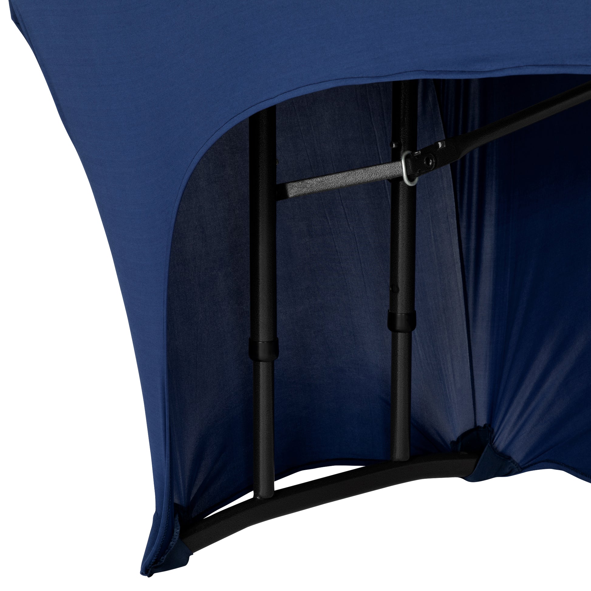 Open Back Stretch Spandex Table Cover 8 FT Rectangular - Navy Blue - CV Linens