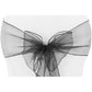Organza Chair Sash - Black - CV Linens