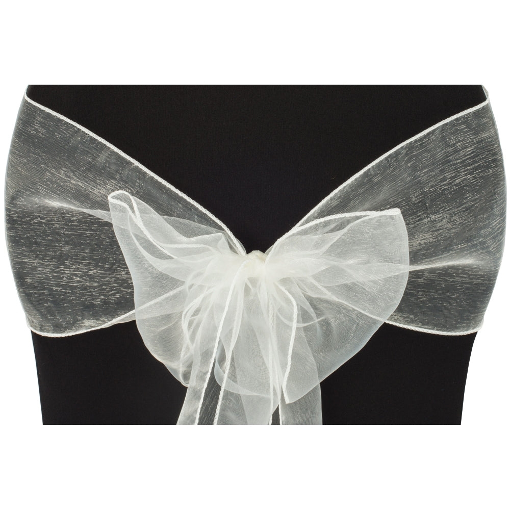 Organza Chair Sash - Ivory - CV Linens™