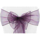 Organza Chair Sash - Eggplant/Plum