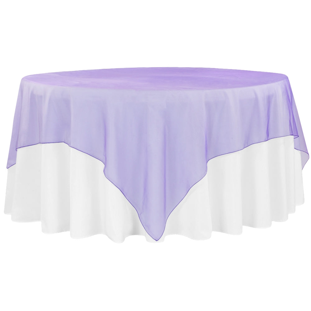 Organza 90"x90" Square Table Overlay - Purple - CV Linens
