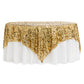 Large Payette Sequin Table Overlay Topper 90"x90" Square - Gold - CV Linens