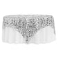 Large Payette Sequin Table Overlay Topper 90"x90" Square - Silver - CV Linens