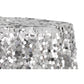 Large Payette Sequin Round 120" Tablecloth - Silver - CV Linens