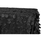 90"x132" Petal Circle Taffeta Rectangular Tablecloth - Black - CV Linens