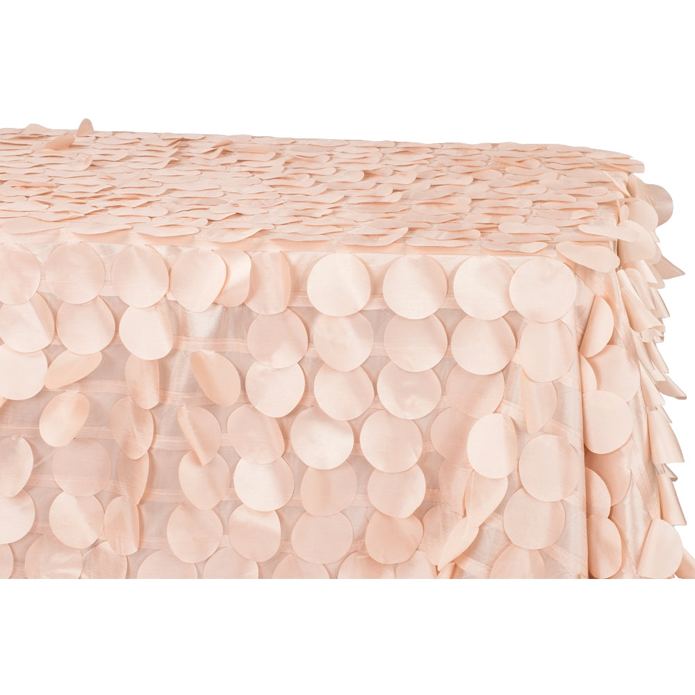 90"x156" Petal Circle Taffeta Rectangular Tablecloth - Blush/Rose Gold - CV Linens
