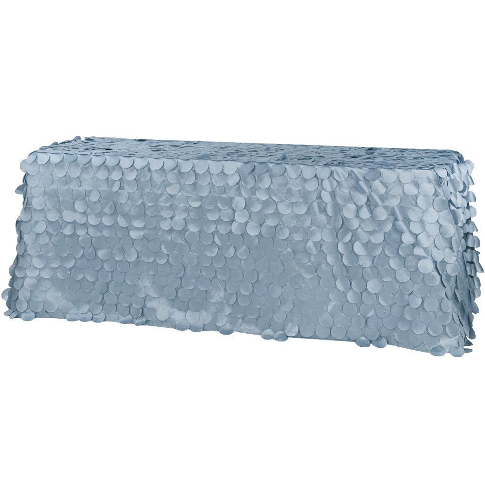 90"x132" Petal Circle Taffeta Rectangular Tablecloth - Dusty Blue - CV Linens