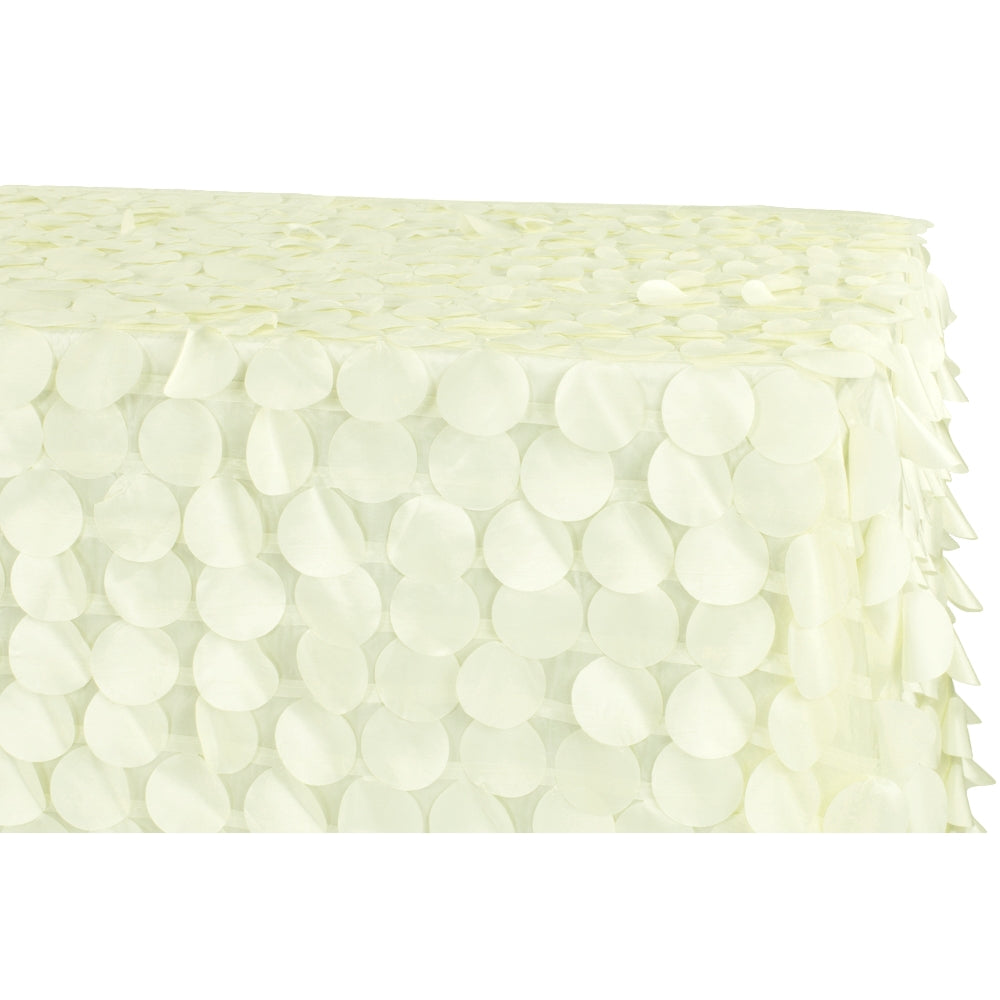 90"x156" Petal Circle Taffeta Rectangular Tablecloth - Ivory - CV Linens