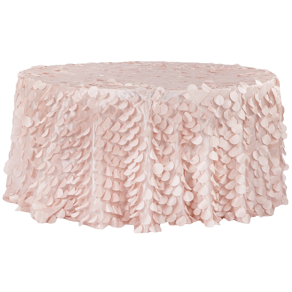 Petal Circle Taffeta Round 120" Tablecloth - Blush/Rose Gold - CV Linens