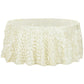 Petal Circle Taffeta Round 120" Tablecloth - Ivory - CV Linens