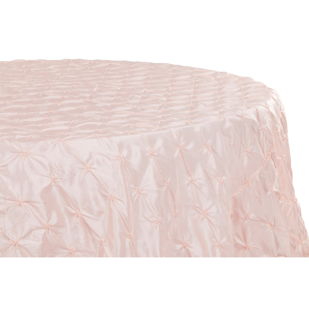 120" Pinchwheel Round Tablecloth - Blush/Rose Gold - CV Linens