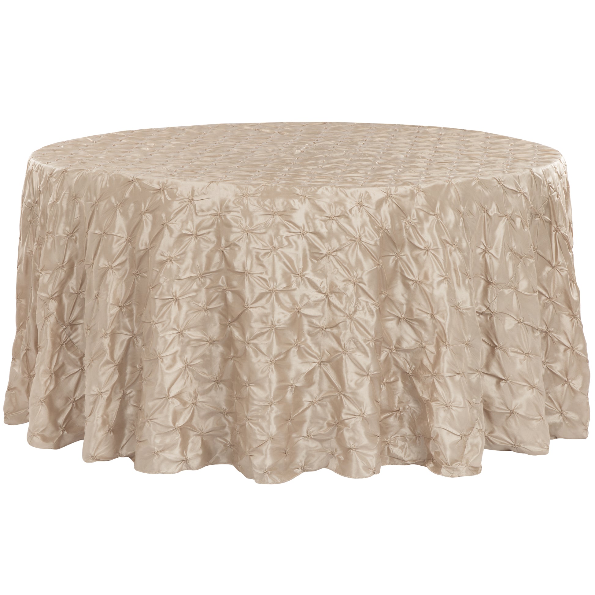 120 Pinchwheel Round Tablecloth - Champagne