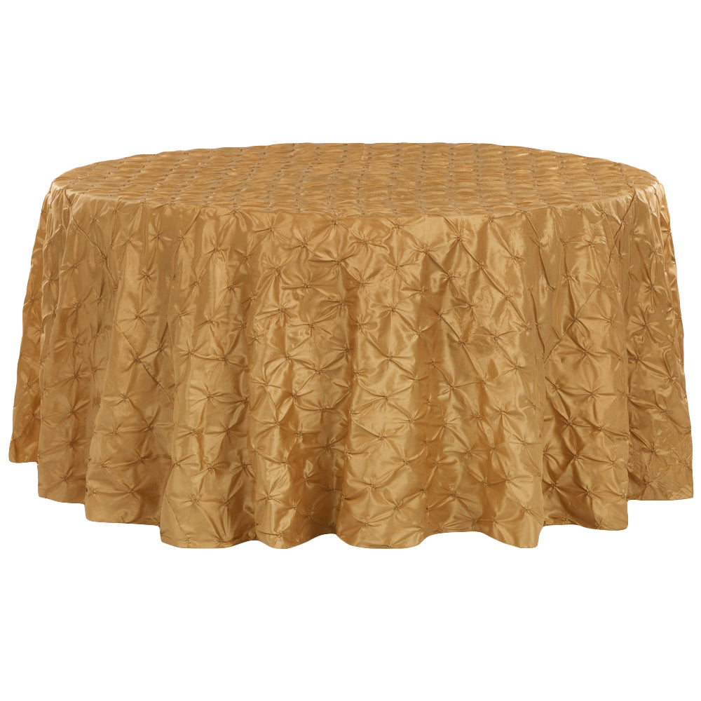 120" Pinchwheel Round Tablecloth - Gold Antique - CV Linens