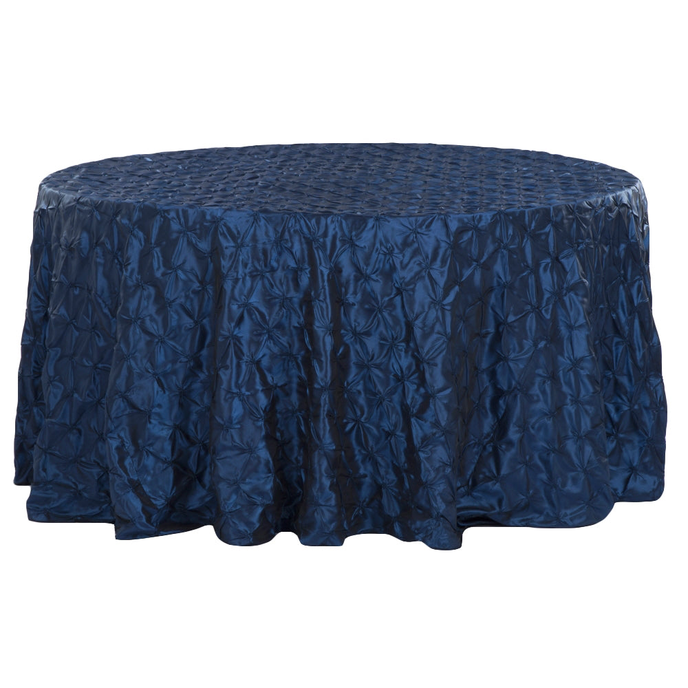 120" Pinchwheel Round Tablecloth - Navy Blue - CV Linens