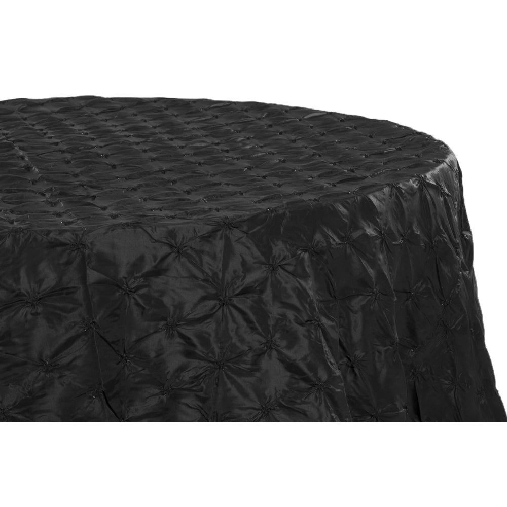 132" Pinchwheel Round Tablecloth - Black - CV Linens