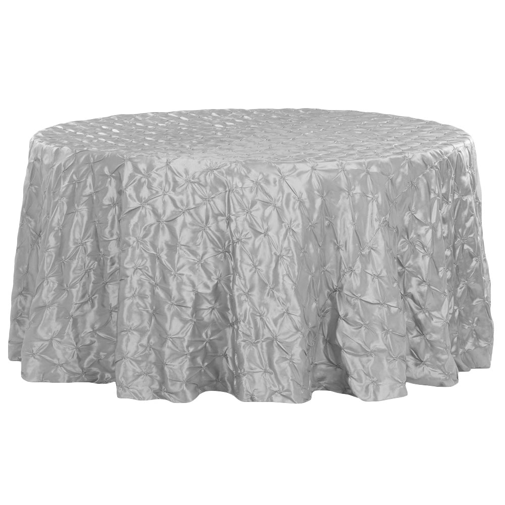 120" Pinchwheel Round Tablecloth - Silver - CV Linens