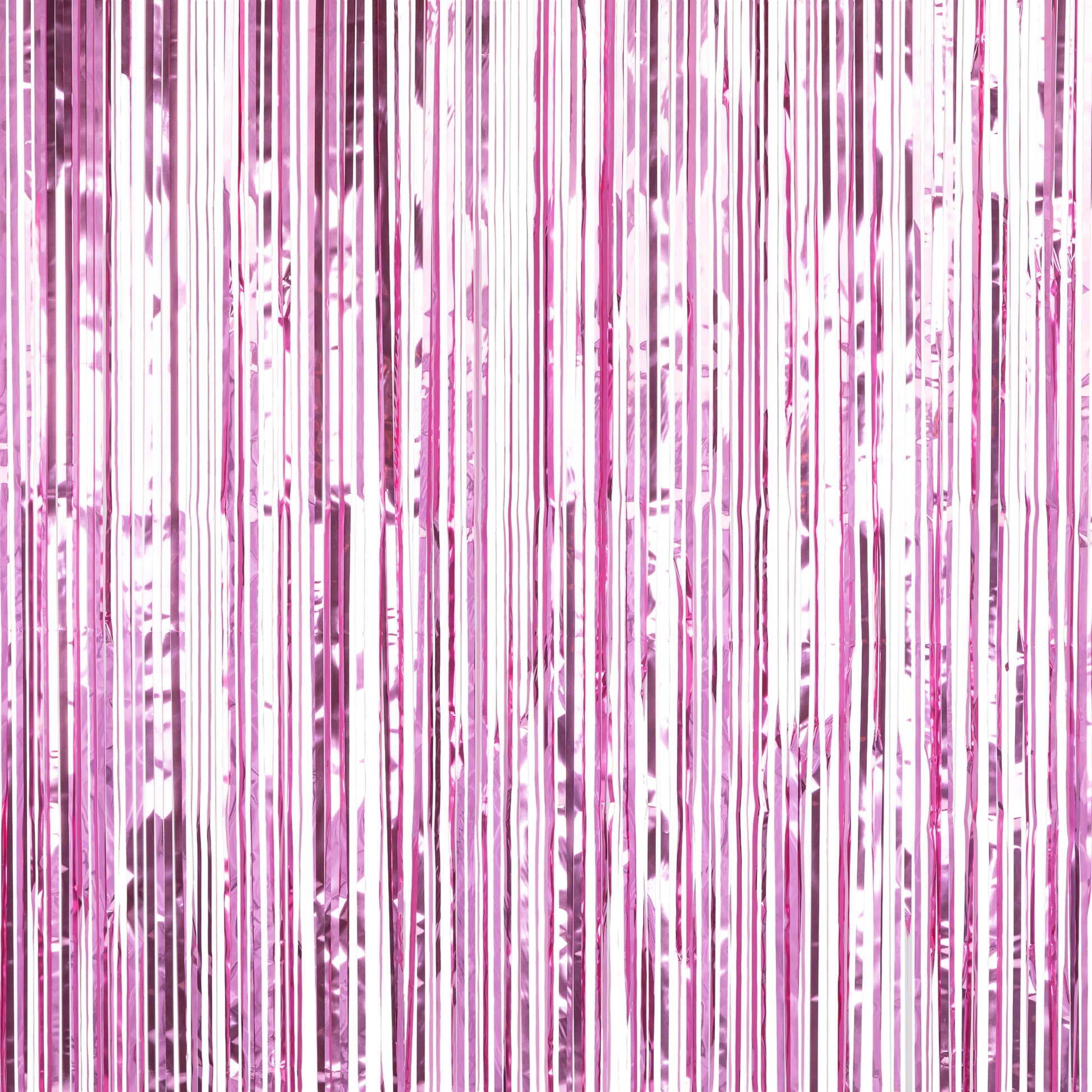 Pink Metallic Foil Fringe Backdrop Curtain 6.5 ft