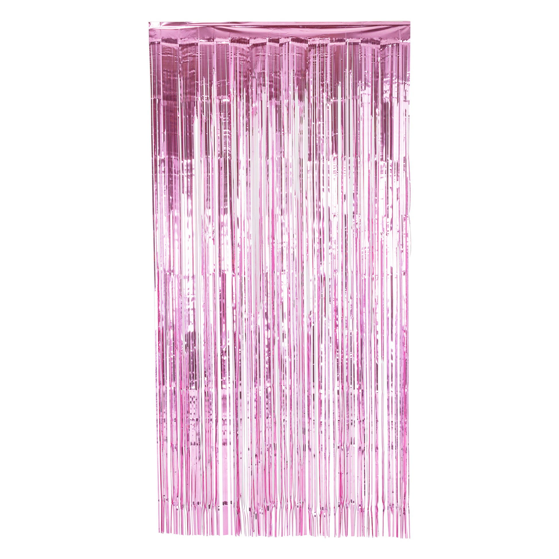 Pink Metallic Foil Fringe Backdrop Curtain 6.5 ft