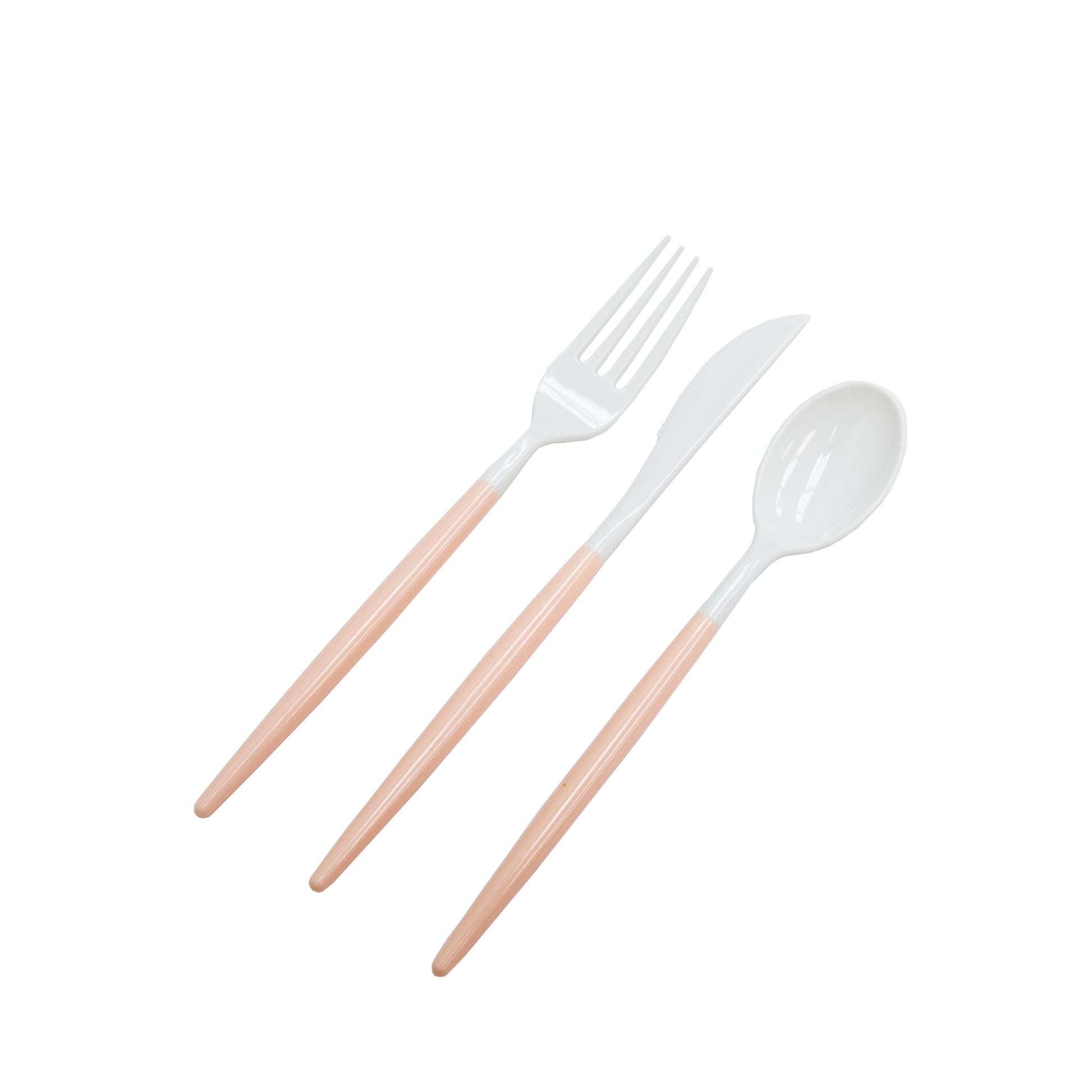 Pink Plastic Cutlery Set 60pcs/pk - White Mod Collection