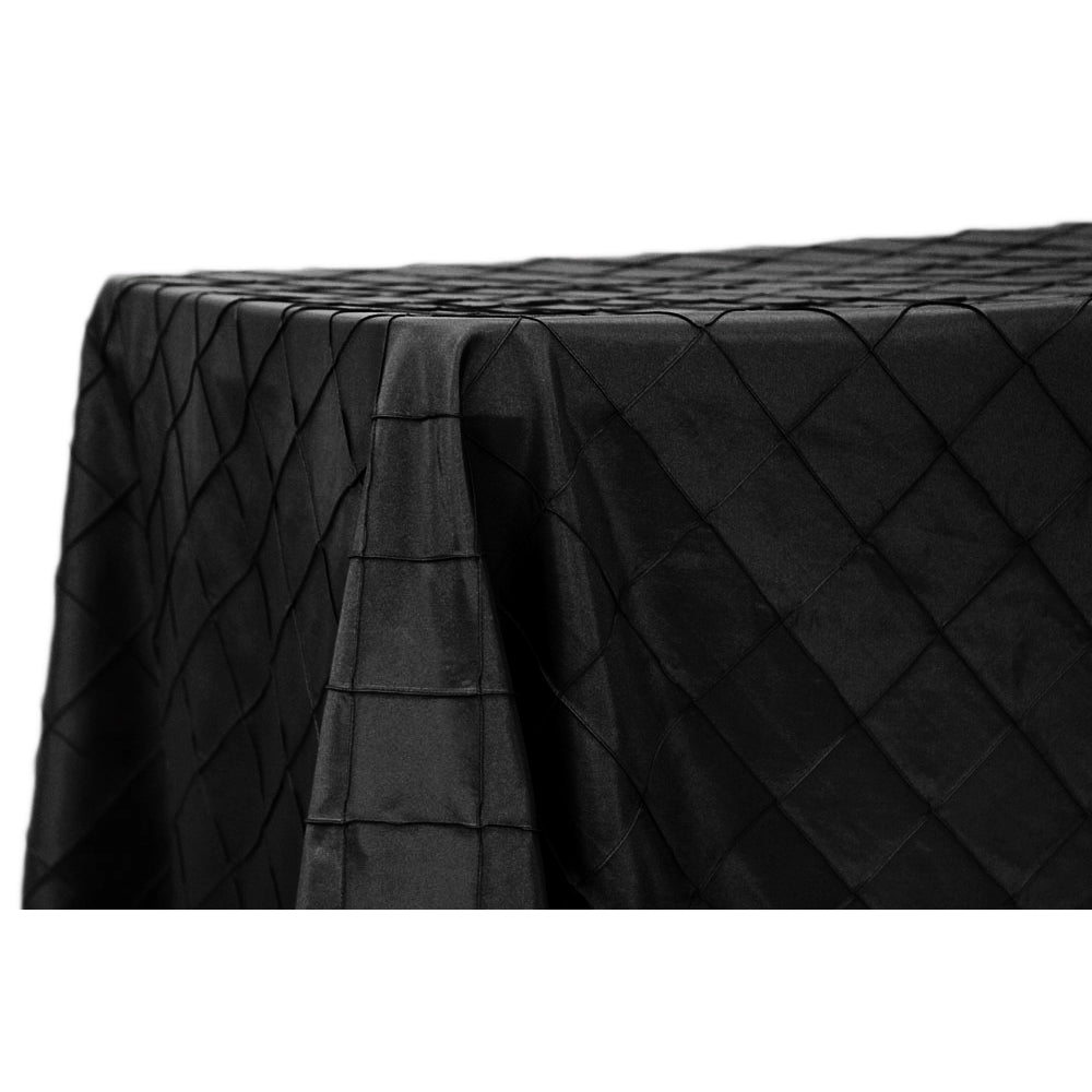Pintuck 90"x156" Rectangular Tablecloth - Black - CV Linens