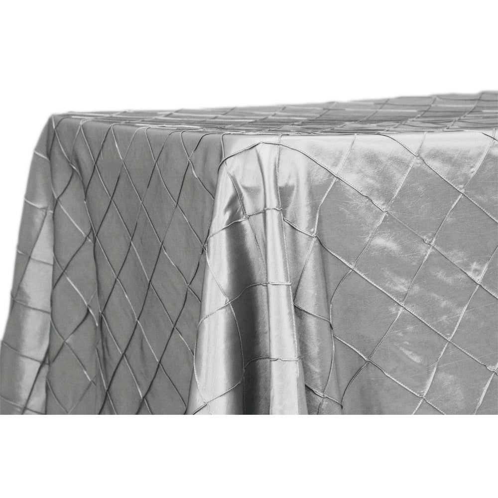 Pintuck 90"x132" Rectangular Tablecloth - Silver - CV Linens
