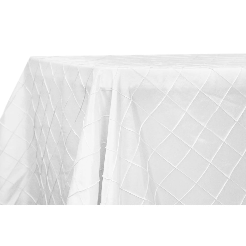 Pintuck 90"x132" Rectangular Tablecloth - White - CV Linens