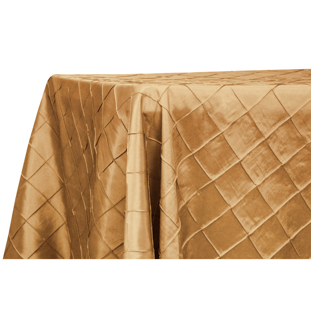 Pintuck 90"x132" Rectangular Tablecloth - Gold - CV Linens