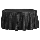 Pintuck 120" Round Tablecloth - Black