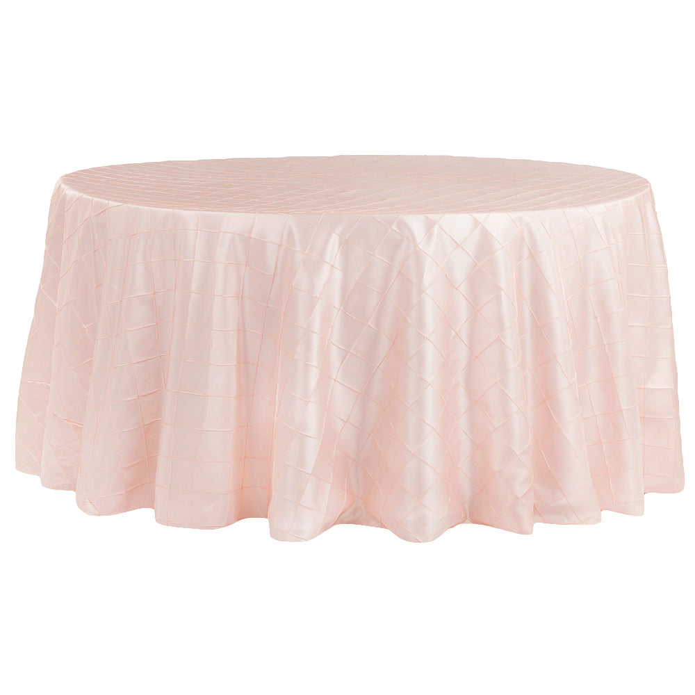 Pintuck 120" Round Tablecloth - Blush/Rose Gold - CV Linens
