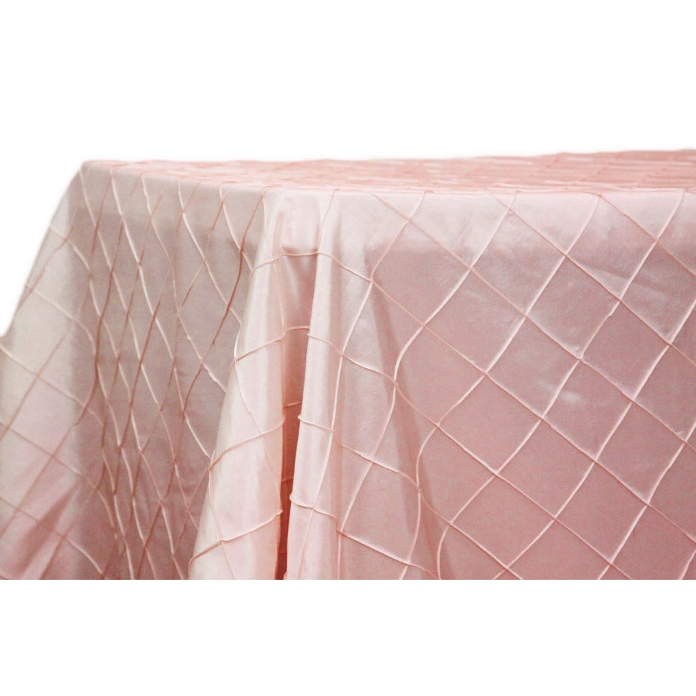 Pintuck 90"x156" Rectangular Tablecloth - Blush/Rose Gold - CV Linens
