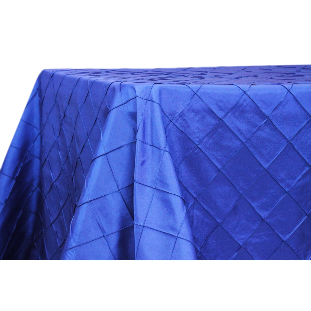 Pintuck 90"x132" Rectangular Tablecloth - Royal Blue - CV Linens