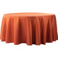 Lamour Satin 132" Round Tablecloth - Rust