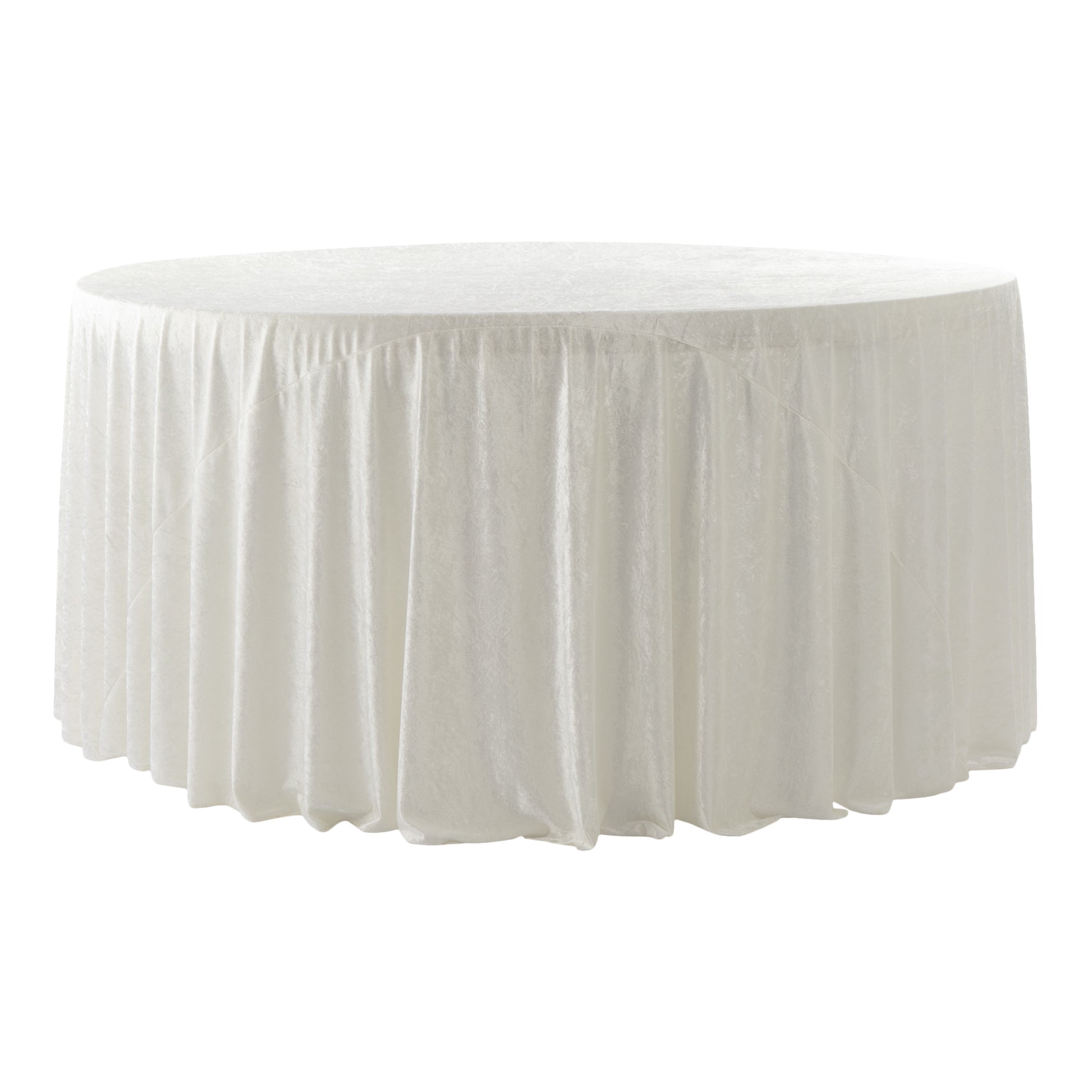 Velvet 120" Round Tablecloth - Ivory