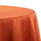 Lamour Satin 120" Round Tablecloth - Rust