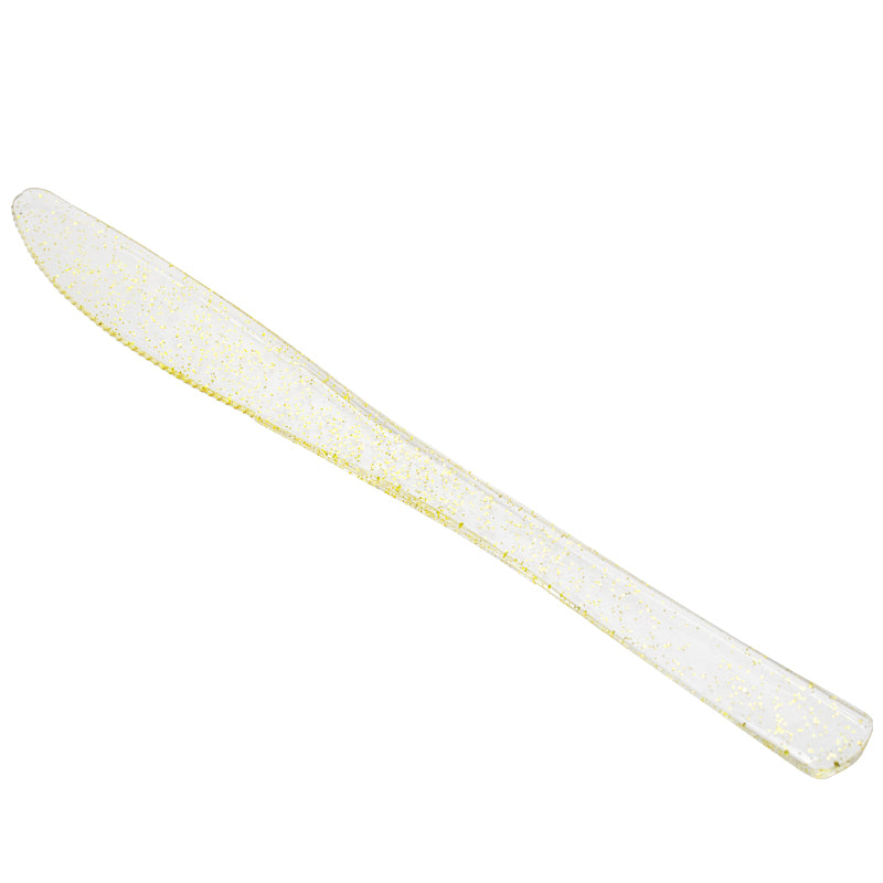 Plastic Knives 10/Pack - Glitter Gold Collection - CV Linens